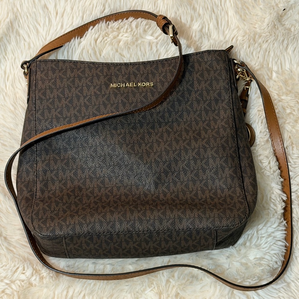 Michael Kors Dark Brown Monogram Shoulder Bag